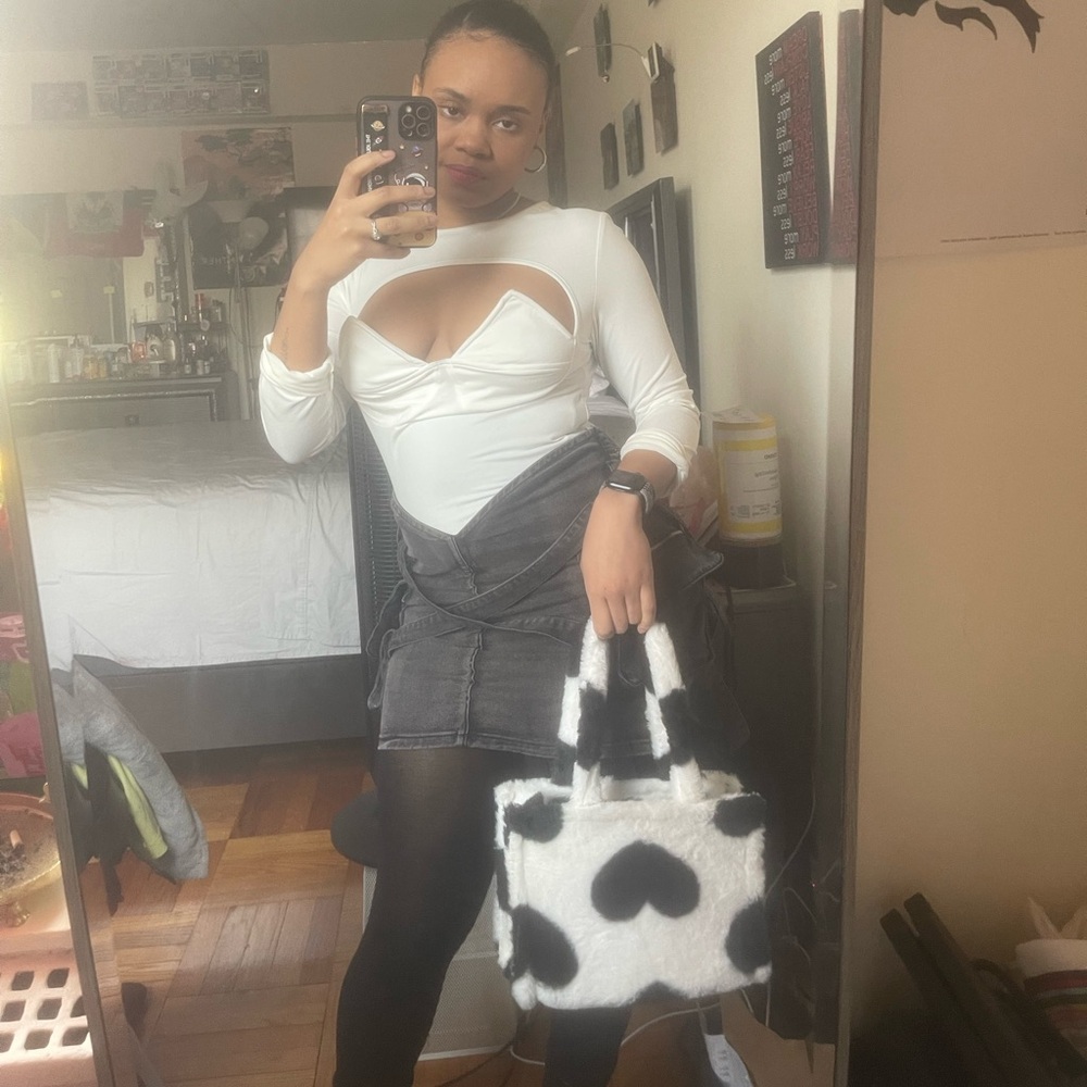 Black and White Heart Pattern Bag